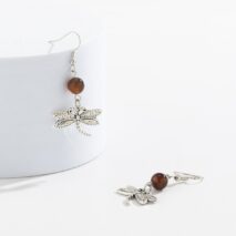 Antique Silver Dragonfly Dangle Earrings - ArtGalleryZen