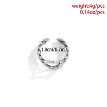 Antique Silver Tone Bamboo Shaped Heart Ring - ArtGalleryZen