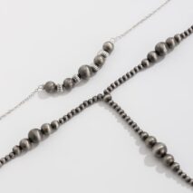 Antique Silver Tone Layered Beaded Chain Y Necklace Set - ArtGalleryZen