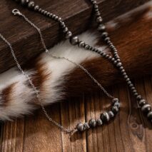 Antique Silver Tone Layered Beaded Chain Y Necklace Set - ArtGalleryZen