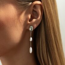 Asymmetrical Pearl Irregular Hoop Dangle Earrings - ArtGalleryZen