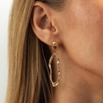 Asymmetrical Pearl Irregular Hoop Dangle Earrings - ArtGalleryZen