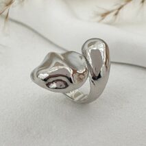 Asymmetric Gold Silver Tone Waterdrop Open Ring - ArtGalleryZen