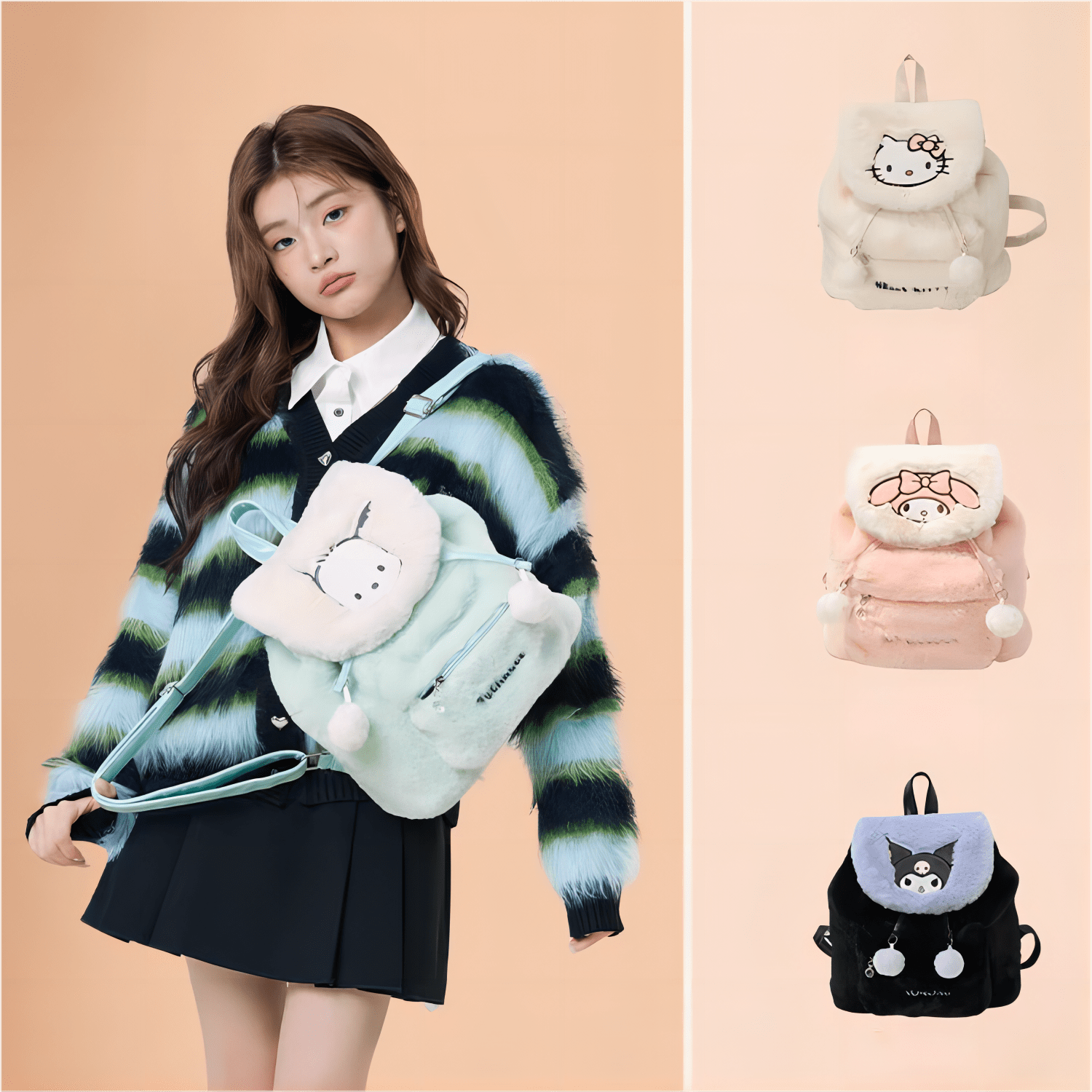 Authentic Sanrio Characters Plush Backpack - ArtGalleryZen