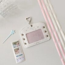 Ballet Style Ribbon Bowknot Kpop Keychain Photocard Holder - ArtGalleryZen