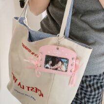 Ballet Style Ribbon Bowknot Kpop Keychain Photocard Holder - ArtGalleryZen