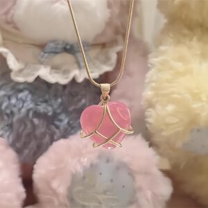 Barbie Murano Crystal Heart Pendant Necklace - ArtGalleryZen
