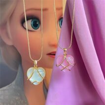 Barbie Murano Crystal Heart Pendant Necklace - ArtGalleryZen