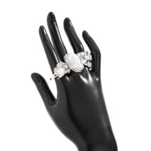 Baroque 3pcs Irregular Pearl Inlaid Pleated Ring Set - ArtGalleryZen