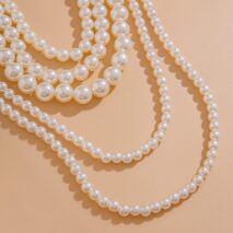 Baroque Chunky Layered Pearl Chain Necklace - ArtGalleryZen