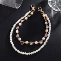 Baroque Layered Heart Rhinestone Pearl Trouser Chain - ArtGalleryZen
