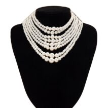 Baroque Layered Pearl Chain Choker Necklace - ArtGalleryZen