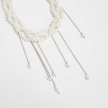 Baroque Layered Pearl Chain Tassel Choker Necklace - ArtGalleryZen