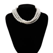 Baroque Layered Ribbon Bowknot Pearl Chain Necklace - ArtGalleryZen