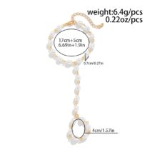 Baroque Pearl Chain Finger Ring Bracelet - ArtGalleryZen