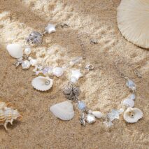 Beach Style 2pcs Shell Starfish Pearl Charm Bracelet Set - ArtGalleryZen