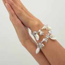Beach Style 2pcs Shell Starfish Pearl Charm Bracelet Set - ArtGalleryZen