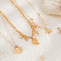 Beach Style 3pcs Conch Shell Starfish Pendant Pearl Chain Necklace Set - ArtGalleryZen