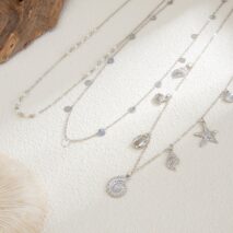 Beach Style 3pcs Conch Shell Starfish Pendant Pearl Waist Chain Set - ArtGalleryZen