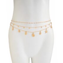 Beach Style 3pcs Conch Shell Starfish Pendant Pearl Waist Chain Set - ArtGalleryZen