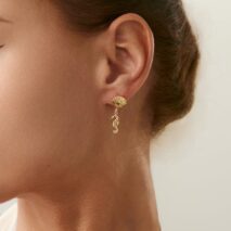 Beach Style 5 Pcs Dangling Turquoise Shell Starfish Seahorse Huggie Hoop Earrings Set - ArtGalleryZen