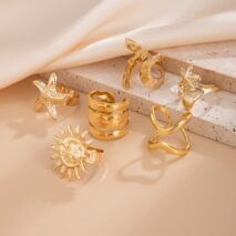Beach Style 6pcs Starfish Sun Ring Set - ArtGalleryZen