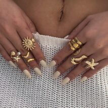Beach Style 6pcs Starfish Sun Ring Set - ArtGalleryZen