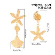 Beach Style Asymmetric Shell Starfish Dangle Earrings - ArtGalleryZen