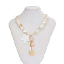 Beach Style Conch Shell Flower Pendant Necklace Bracelet - ArtGalleryZen