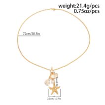 Beach Style Conch Shell Starfish Pendant Bikini Body Chain - ArtGalleryZen