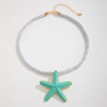 Beach Style Enamel Starfish Pendant Necklace - ArtGalleryZen