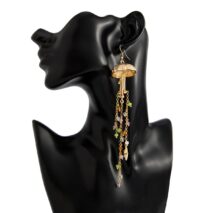 Beach Style Jellyfish Crystal Tassel Earrings - ArtGalleryZen