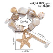 Beach Style Starfish Pendant Conch Chain Y Necklace Bracelet - ArtGalleryZen