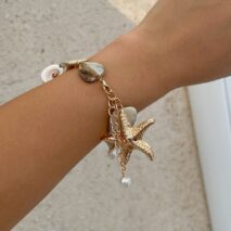 Beach Style Starfish Pendant Conch Chain Y Necklace Bracelet - ArtGalleryZen