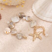 Beach Style Starfish Pendant Conch Chain Y Necklace Bracelet - ArtGalleryZen