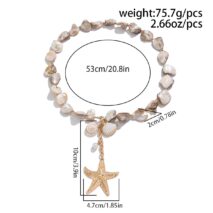 Beach Style Starfish Pendant Conch Chain Y Necklace Bracelet - ArtGalleryZen