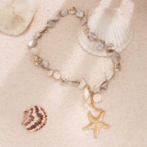 Beach Style Starfish Pendant Conch Chain Y Necklace Bracelet - ArtGalleryZen
