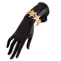 Beach Style Textured Starfish Open Bangle Bracelet - ArtGalleryZen
