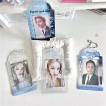 Blue Rain Forest Winter Snow Kpop Keychain Photocard Holder - ArtGalleryZen