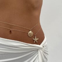 Bohemia 2pcs Gold Silver Tone Shell Starfish Charm Belly Chain Set - ArtGalleryZen