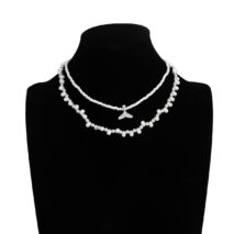 Bohemia 2pcs Mermaid Tail Pendant Pearl Seed Beaded Necklace Set - ArtGalleryZen