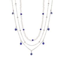 Bohemia 3pcs Evil Eye Tassel Seed Bead Chain Necklace Set - ArtGalleryZen