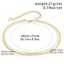 Bohemia 3Pcs Layered Herringbone Pearl Belly Chain Set - ArtGalleryZen