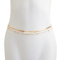 Bohemia 3Pcs Layered Herringbone Pearl Belly Chain Set - ArtGalleryZen