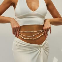 Bohemia 3pcs Pearl Conch Starfish Seed Beaded Waist Chain Set - ArtGalleryZen