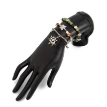 Bohemia 3pcs Sun Star Mushroom Charm Glass Beaded Bracelet Set - ArtGalleryZen