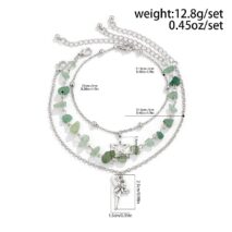 Bohemia 3 Pieces Elf Star Charm Turquoise Anklet Set - ArtGalleryZen