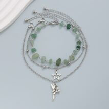 Bohemia 3 Pieces Elf Star Charm Turquoise Anklet Set - ArtGalleryZen