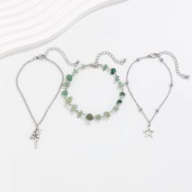 Bohemia 3 Pieces Elf Star Charm Turquoise Anklet Set - ArtGalleryZen