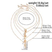 Bohemia 4pcs Conch Turtle Seahorse Pearl Tassel Saturn Chain Necklace Set - ArtGalleryZen